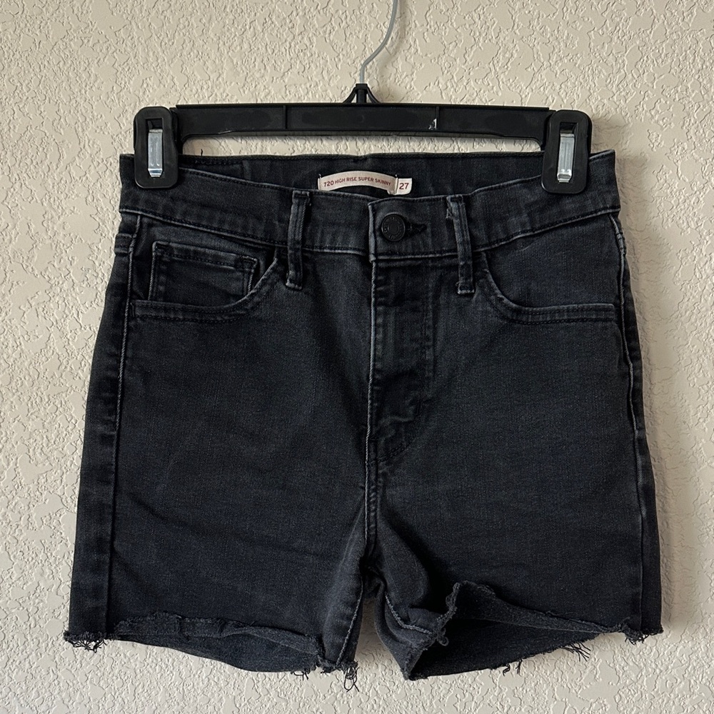 Juniors Black Denim Shorts